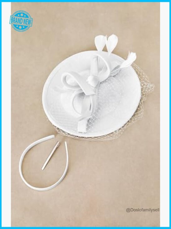 Fascinator Derby Pillbox Hat Elegant Tea Party Cocktail Headband Veil Feathers main image 6
